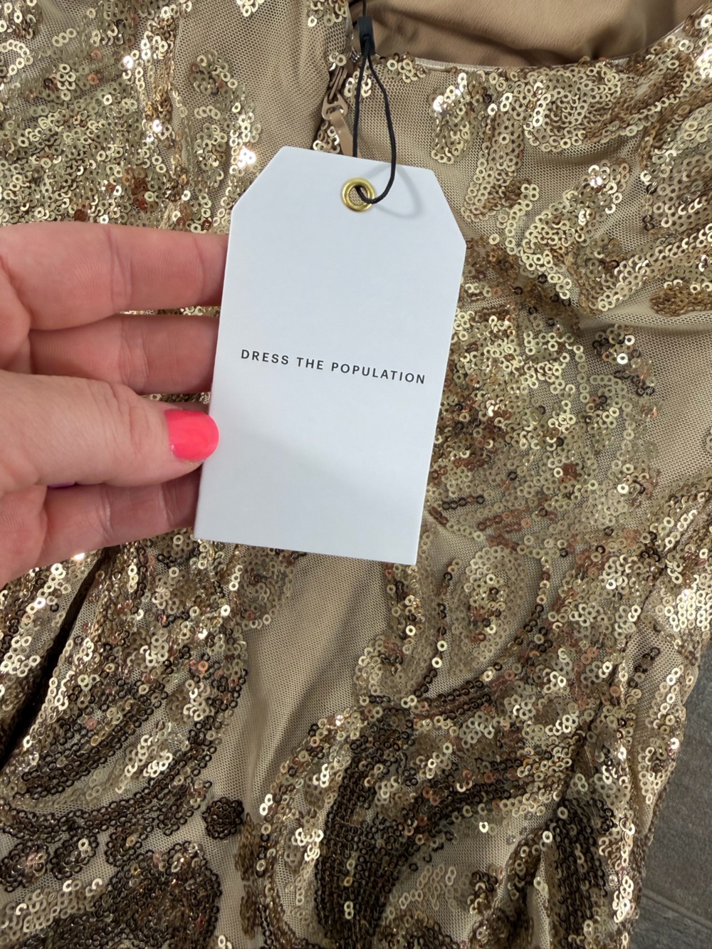 NEW Dress the Population Lola Hold Sequin Mini Dress - Picture 10 of 12